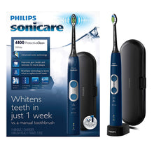 Load image into Gallery viewer, Philips Sonicare Protective Clean 6100 Whitening Rechargeable Electric Toothbrush With Pressure Sensor and Intensity Settings, Hx6871/49, Navy Blue, 1 Count