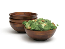 Load image into Gallery viewer, Lipper International 273-4 Cherry Finished Footed Serving Bowls for Fruits or Salads, Small, 7" Diameter x 2.75" Height, Set of 4 Bowls