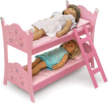 Load image into Gallery viewer, Badger Basket Blossoms and Butterflies Doll Bunk Beds with Ladder (fits American Girl Dolls)