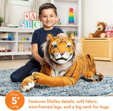 Load image into Gallery viewer, Melissa &amp; Doug Giant Tiger - Lifelike Stuffed Animal (over 5 feet long)