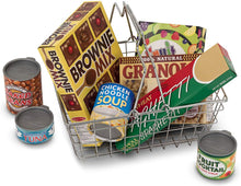 Load image into Gallery viewer, Melissa &amp; Doug Grocery Basket with Play Food