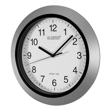 Load image into Gallery viewer, La Crosse Technology Atomic Analog Wall Clock 10" Silver