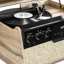 Load image into Gallery viewer, Victrola 6-in-1 Bluetooth Record Player with 3-Speed Turntable, Cd, Cassette Player and FM Radio, Farmhouse Walnut