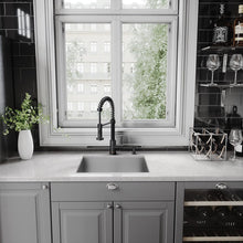 Load image into Gallery viewer, VIGO VG02001MB Edison Solid Brass Single Handle Pull Down Sprayer Kitchen Sink Faucet. Centerset Single Hole Faucet, Swivel Head Design. Plated Matte Black Finish