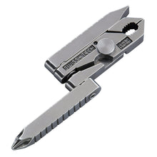 Load image into Gallery viewer, Swiss+Tech ST50022 Polished SS 6-in-1 Key Ring Multitool with Screwdrivers, Pliers, Wire Cutter/Stripper