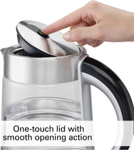 Load image into Gallery viewer, Hamilton Beach Modern Glass Electric Tea Kettle, Water Boiler &amp; Heater, 1.7 L, LED Indicator, Cordless, Auto-Shutoff &amp; Boil-Dry Protection (40867)
