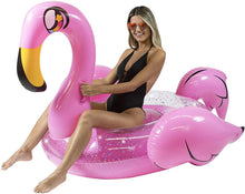 Load image into Gallery viewer, Pool Candy Giant Glitterfied Pool Inflatable, Flamingo