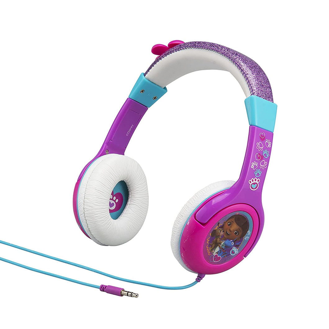 Disney Doc McStuffins Junior Kid Friendly Volume Reduced Rockin Doc Youth Stereo Headphones