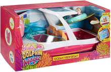 Load image into Gallery viewer, Barbie Dolphin Magic Ocean View Boat with &quot;Glass Bottom,&quot; 3 Puppies, Floating Raft and Accessories