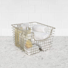 Load image into Gallery viewer, Spectrum Diversified Scoop Wire Basket, Vintage-Inspired Steel Storage Solution for Kitchen, Pantry, Closet, Bathroom, Craft Room &amp; Garage, Single, Satin Nickel