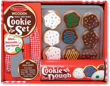 Load image into Gallery viewer, Melissa &amp; Doug Slice-and-Bake Wooden Cookie Play Food Set, Pretend Play, Materials, 28 Pieces, 10.5" H x 13.5" W x 3.25" L