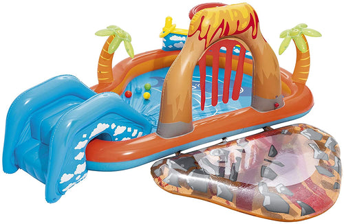 Bestway Lava Inflatable Play Center | Includes Play Balls, Ball Ramp, Ring Toss Game, Water Blob,
