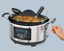 Load image into Gallery viewer, Hamilton Beach (33967A) Slow Cooker With Temperature Probe, 6 Quart, Programmable, Stainless Steel