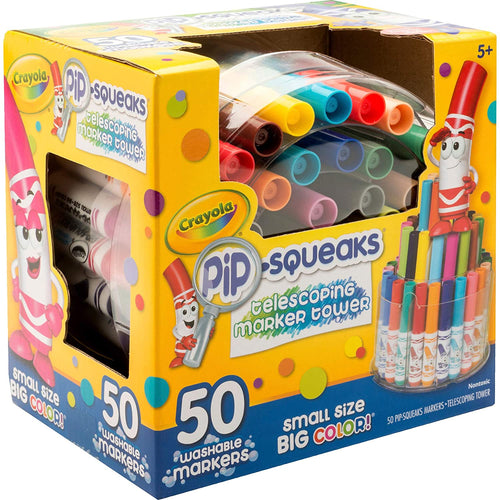 Crayola 588750 Pip-Squeaks Telescoping Marker Tower, Assorted Colors (Set of 50)