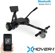 Load image into Gallery viewer, Hover-1 Chrome Electric Hoverboard Scooter and Go-Kart Attachment Combo (2 piece set), Black, One Size
