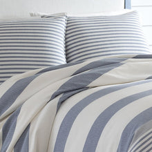 Load image into Gallery viewer, Nautica Home | Fairwater Collection | 100% Cotton Mediterranean Inspired Design Herringbone Weave Comforter Matching Sham, 2-Piece Bedding Set, Twin, Blue