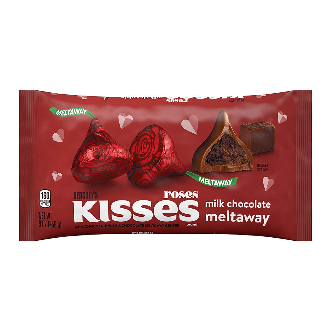 HERSHEY'S KISSES Roses Milk Chocolate Meltaway Candy, Valentine's Day, 9 Oz. Bag