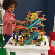 Load image into Gallery viewer, KidKraft Wash N Go Wooden Car Garage Playset, Multi