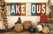 Load image into Gallery viewer, Woodland Imports 48629 Lake House Written Wood Rope Wall Decor