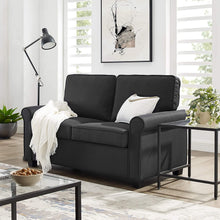 Load image into Gallery viewer, Mainstays Traditional Loveseat Sleeper with Memory Foam Mattress (Black)