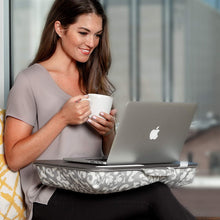 Load image into Gallery viewer, LapGear Designer Lap Desk - Gray Damask (Fits up to 17.3" Laptop) - Style #45524