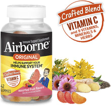 Load image into Gallery viewer, Airborne Immune Support Supplement with Vitamin C Chewable Gummies