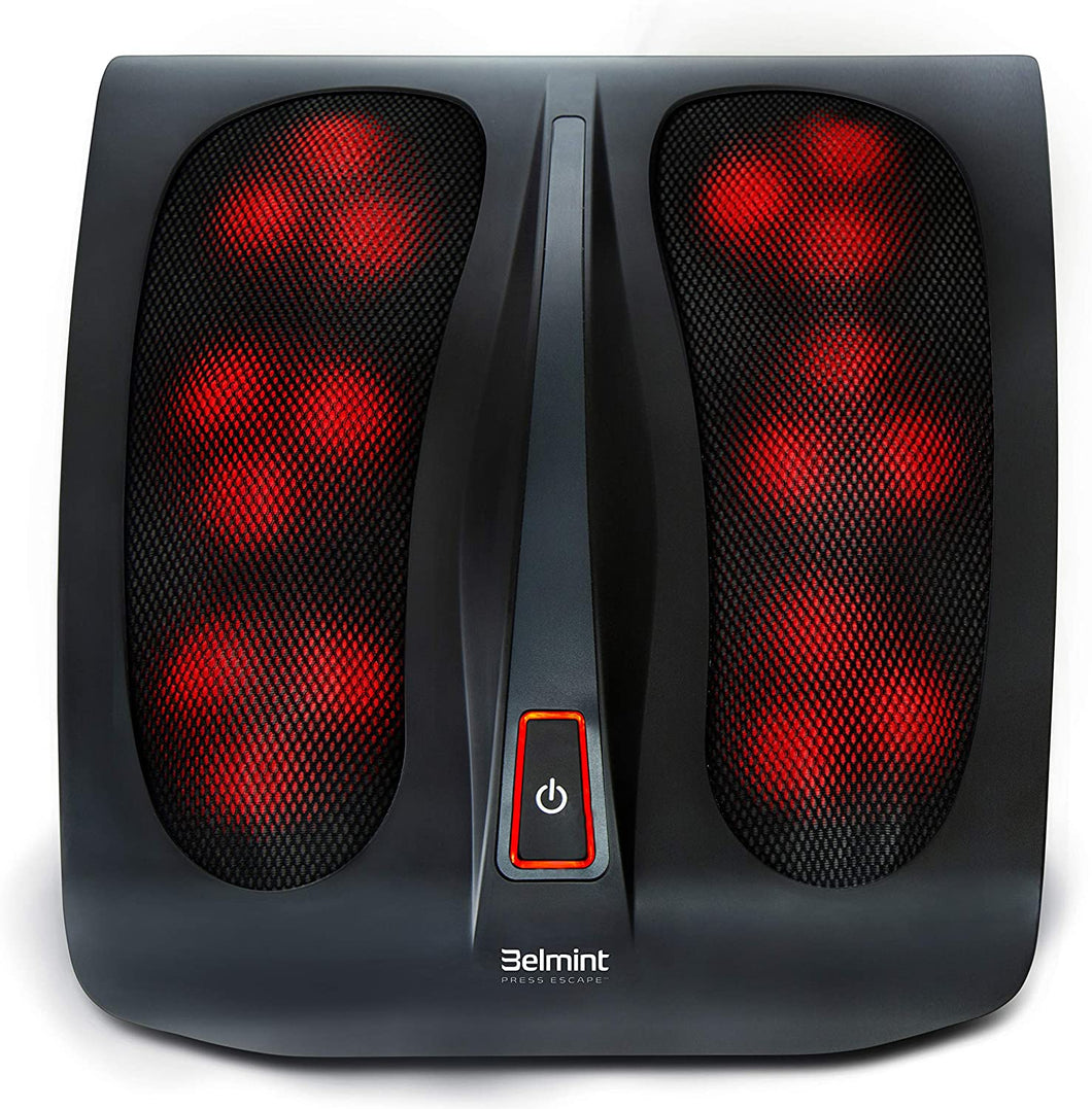 Belmint Shiatsu Foot Massager Machine with Heat - 18 Rotating Heads & Soothing Heat for Deep Kneading Massage Therapy and Plantar Fasciitis - Foot Arch and Nerve Pain Relief