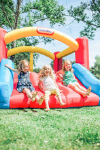 Load image into Gallery viewer, Little Tikes Inflatable Jump &#39;n Slide Bounce House with heavy duty blower, Multicolor