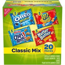 Load image into Gallery viewer, Nabisco Classic Mix Variety Pack, OREO Mini, CHIPS AHOY! Mini, Nutter Butter Bites, RITZ Bits Cheese, 20 - 1 oz Snack Packs