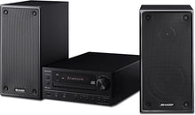 Load image into Gallery viewer, Sharp XLHF102B HI Fi Component MicroSystem with Bluetooth, USB Port for MP3 Playback, Built-in CD Player, AM/FM Tuners, 50W RMS, Remote Included, Black