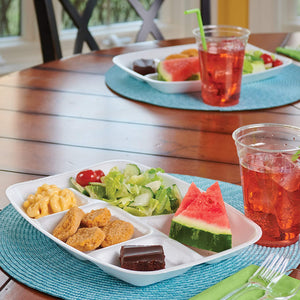 Hefty Rectangular Foam Compartment Party Plates