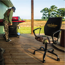 Load image into Gallery viewer, Hunt Comfort GelCore Mesh 360 Degree Swivel Versatile Hunting Blind Seat and Office Chair Support with Threaded Height Adjustment