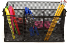Load image into Gallery viewer, Mind Reader Storage Basket Organizer, Utensil Holder, Forks, Spoons, Knives, Napkins, Perfect for Desk Supplies, Pencil, Pens, Staples