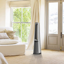 Load image into Gallery viewer, Lasko AC615 Portable Electric Oscillating Stand Up Bladeless Tower Fan with Remote Control for Indoor, Bedroom and Home Office Use, 36.1 inch, Gray/Silver