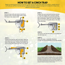 Load image into Gallery viewer, Cinch Traps-Medium Gopher Trap Kit: 3 Gopher Traps with Tunnel Marking Flags and Instructions- Made in America