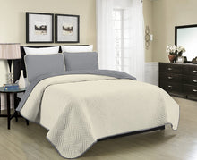 Load image into Gallery viewer, Blissful Living Reversible Luxury Pinsonic Solid Quilt Set Including Shams – Lightweight and Soft for All Year Round Comfort