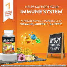 Load image into Gallery viewer, Vitamin C 750mg (per serving) - Airborne Zesty Orange Flavored Gummies (42 count in a bottle), Gluten-Free Immune Support Supplement With Vitamins A C E, Selenium, Echinacea, Ginger, Antioxidant