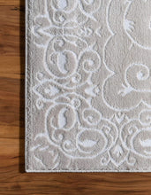 Load image into Gallery viewer, Unique Loom Rushmore Collection Traditional White Tone-on-Tone Snow White Area Rug (2' x 3')