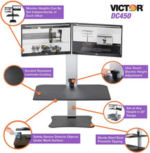 Load image into Gallery viewer, Victor DC400 High Rise Collection 1 Monitor Electric Sit Stand Desk Converter with Easy Tap Technology - Turn Your Desk into a Standing Desk with a Single Push of a Button