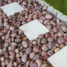Load image into Gallery viewer, Margo Garden Products 1-3" 30lbs Rainforest Rosa Mexican Beach Pebbles, Medium, Red/Rose