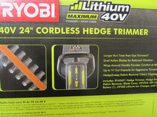 Load image into Gallery viewer, Ryobi 40-Volt Cordless Hedge Trimmer 24" includes Lithium-Ion Battery plus Charger