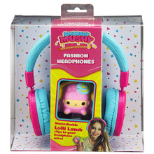 Load image into Gallery viewer, Cute Girls Fashion Wired Headphones with Built in Microphone and Squishy Toy Lamb for Stress Relief Clips to Headphone Wire