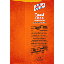 Load image into Gallery viewer, Lance Sandwich Crackers, ToastChee Cheddar, 20 Count Box (Pack of 6)