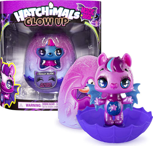 HATCHIMALS, Glow Up, 3-Inch Magic Dusk Collectible Figure with Glow-in-the-Dark Wings (Style May Vary)