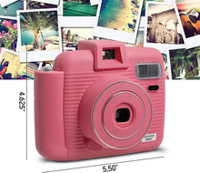 Load image into Gallery viewer, SHARPER IMAGE Instant Camera with Flash and 5 Lighting Modes, Compatible with Instant Mini Film, Prints Photos in Seconds, Capture Memories Indoors or Outdoors! – Pink