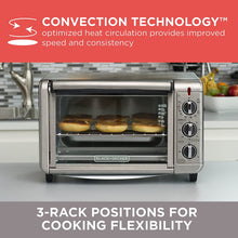 Load image into Gallery viewer, BLACK+DECKER TO3230SBD 6-Slice Convection Countertop Toaster Oven, Includes Bake Pan, Broil Rack &amp; Toasting Rack, Stainless Steel Convection Toaster Oven