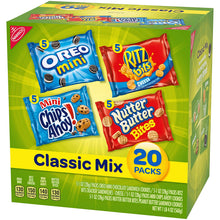 Load image into Gallery viewer, Nabisco Classic Mix Variety Pack, OREO Mini, CHIPS AHOY! Mini, Nutter Butter Bites, RITZ Bits Cheese, 20 - 1 oz Snack Packs
