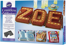 Load image into Gallery viewer, Wilton 2105-0801 Countless Celebrations Set, 10-Piece Letter and Number cake pan