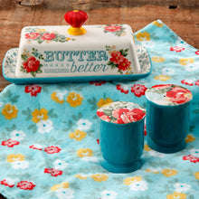 Load image into Gallery viewer, The Pioneer Woman Vintage Floral Salt and Pepper and Butter Dish Set