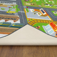 Load image into Gallery viewer, KC CUBS Playtime Collection Country Farm Road Map with Construction Site Educational Learning Area Rug Carpet for Kids and Children Bedroom and Playroom